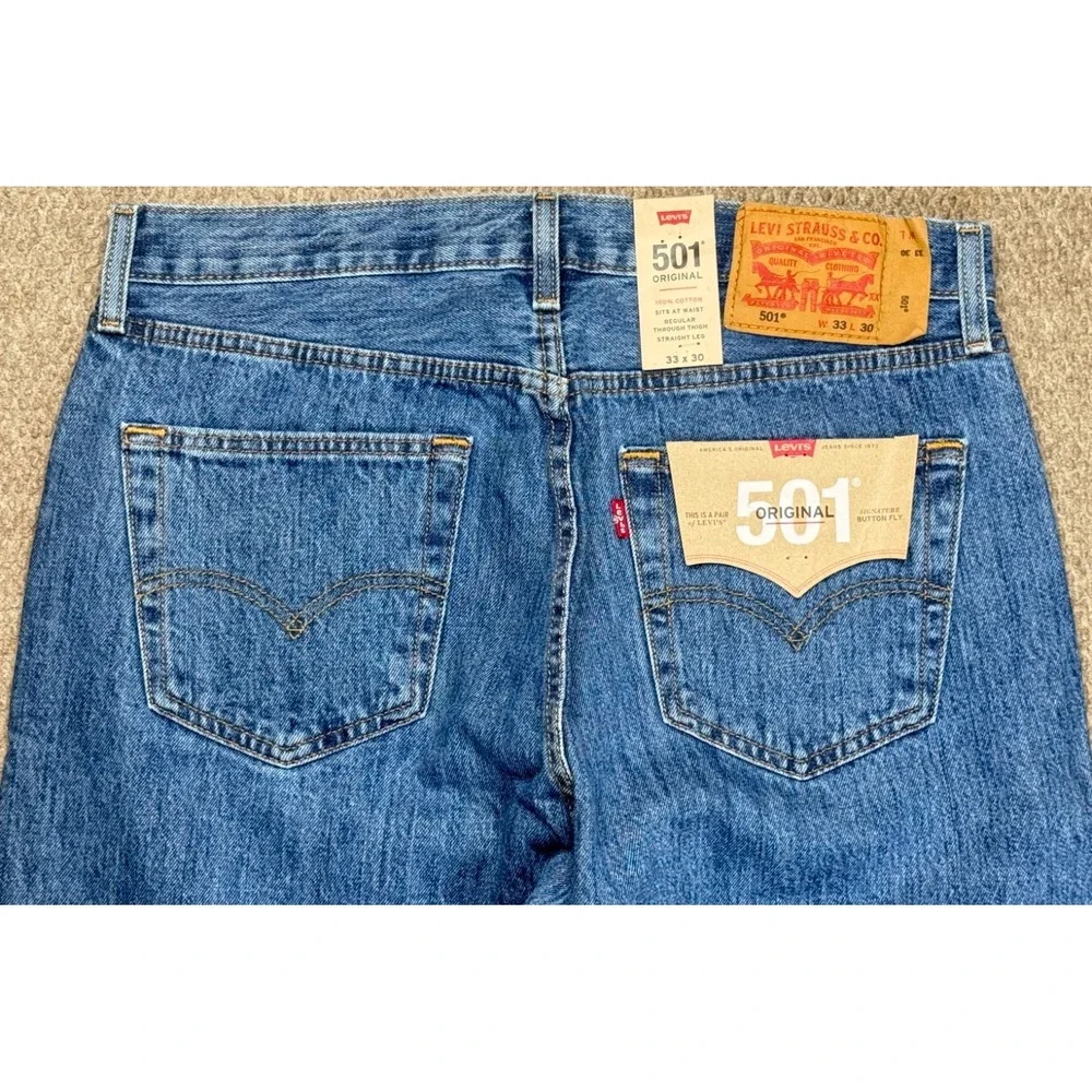 Levi's 501xx Men's Straight Leg Button Fly 5 Pocket Denim‎ Jeans Size 33x30